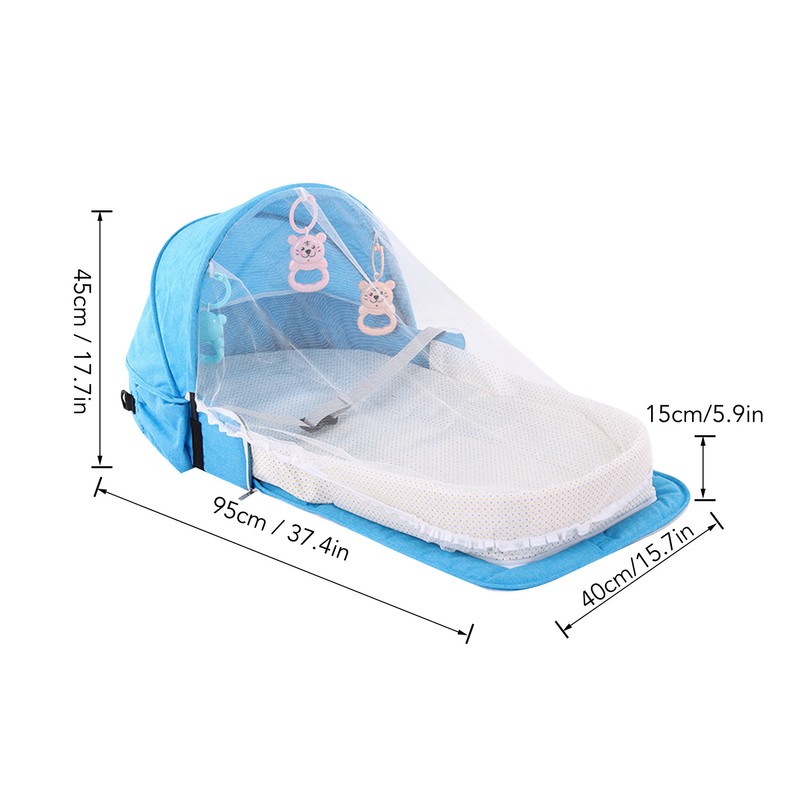 Portable Baby Crib Soft Cotton Foldable Storage Infants Travel Sleeping