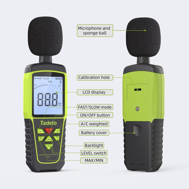 Decibel Meter, Tadeto Digital Sound Level Meter Portable SPL Meter