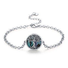 Aniu Tree of Life Bracelet for Women Grils, S925 Sterling Silver Family Tree Bracelet Adjustable Chain Jewelry,Birthday Anniversary Mothers Day Gift Jewelry