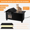 GINDOOR Heated Cat House for Outside, Large Feral Cat Shelter,
