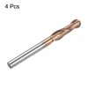 sourcing map 4 Pcs Ball Nose End Mill 2 Flute