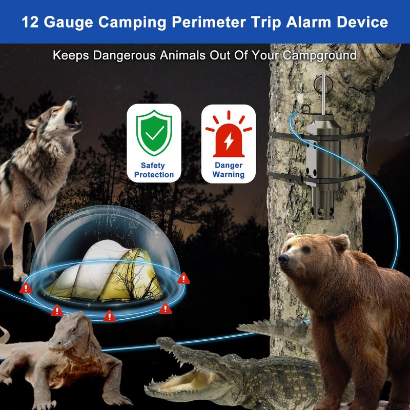 MTGSTOCL 2 Pack Upgraded Perimeter Trip Alarm 12 Gauge Camping