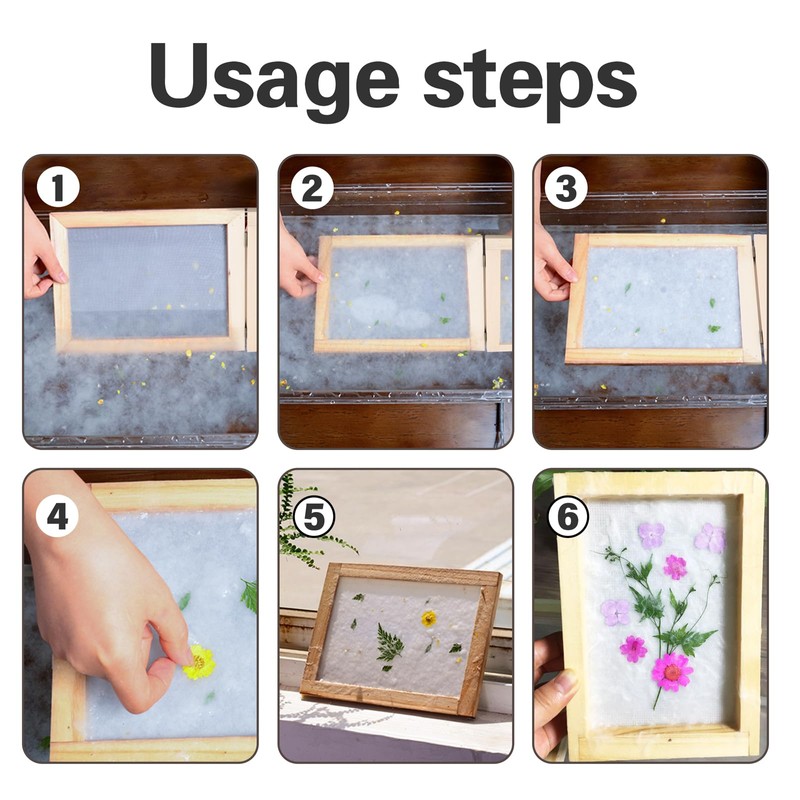 KeaJuidy Pack of 3 Wooden Paper Making Frame, Double Layer