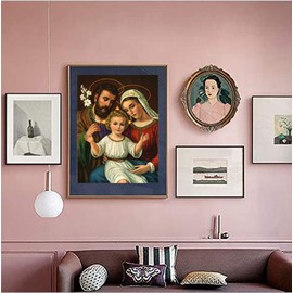 F-CANLAN Round Full Drill Diamond Painting Kit, 5D DIY Virgin Mary God Paint with Diamonds Virgin Mary Diamond Art Painting by Numbers God Diamond Painting with Gem for Room Decor (12X16 inches)