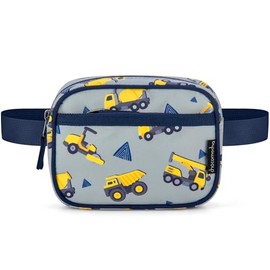 Choco Mocha Toddler Fanny Pack 2-4 Years Old Kids Fanny Pack Little Boys Fannys Packs Boys Belt Bag for Christmas Gift, Vehicles Gray