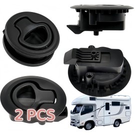 Hatch Latch Lock Boat Flush Pull Latch Black Flush Pull Hatch Slam Latch Deck Hatch Hatch Latch Lock Stainless Steel Flat Door Lock Pull Lock for Ships Stainless Steel Ring Handle Hatch Latch