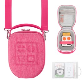 PROfezzion Travel Case for Yoto Mini, Hard Shell Carrying Case with Zipper & Adjustable Shoulder Strap, Holds Yoto Mini and Up to 12 Audiobook Cards - Pink