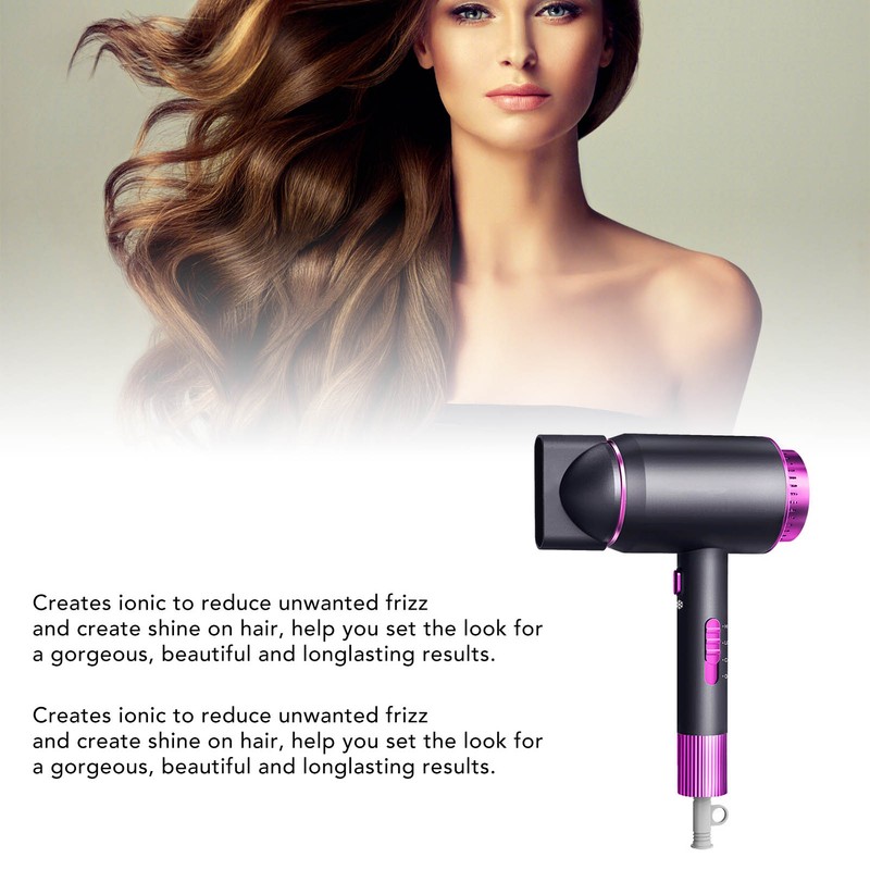 Hair Dryer Fast Drying Powerful Frizz Smoothing Professional Portable Adjustable