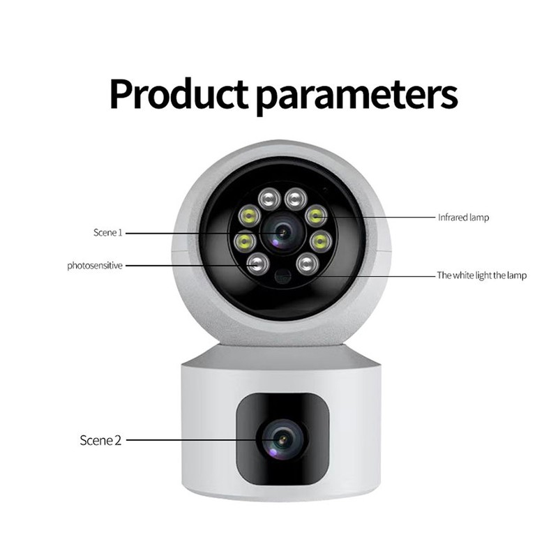 Indoor Security Camera 2160x1920 Dual Lens 2 Way Talk Night