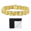 Thick 12.5mm 14k Gold Plated Chunky Nugget Textured Link Bracelet,