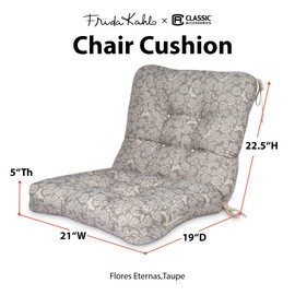 Frida Kahlo x Classic Accessories Patio Seat Cushions, 2-Pack, 19 Inch, Amapolas Brillantes