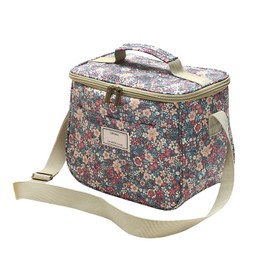 Nanxson Insulated Lunch Bag, Large Reusable Cool Bag, Waterproof Picnic Bag with Floral Pattern and Adjustable Shoulder Strap (7.5 L, B-Blue)