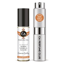 CA Perfume Duo Impression of Warm Vanilla Sugar For Women And Men Perfume Layering Set Long Lasting Travel Size EDP + Body Oil Roll-On Bottle 0.27 Fl Oz+0.33 Fl Oz