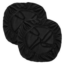 2 Pcs Office Chair Cover, Office Chair Seat Cover, Computer Chair Cover, Stretch Dining Room Chair Covers, Washable Slipcover For Desk Swivel Computer Chair, Removable Seat Cushion Protector (Black)