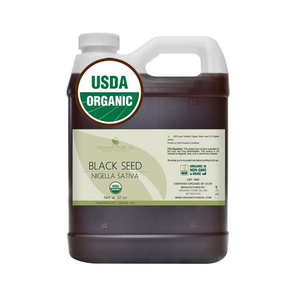 Black seed oil organic usda certified 100% pure unrefined cold pressed 32 oz