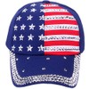 oaesc Patriotic American Flag Baseball Cap USA Bling Sparkle Hat