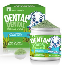 Dog Teeth Cleaning Powder 100g, Dog Dental Powder, Pet Breath Freshener, Remove Plaque & Tartar for Dogs of All Breeds and Ages
