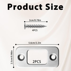 2 Pack Deadbolt Strike Plate Door Strike Plate 1" x 2-1/4" Round Corner with Screws 1-3/8", Silver