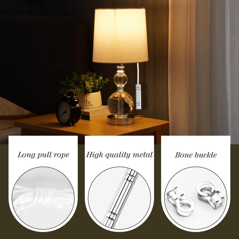 JUGCUT 2Pcs Light Pull Cord Handle for Bathroom, Cylindrical Pull