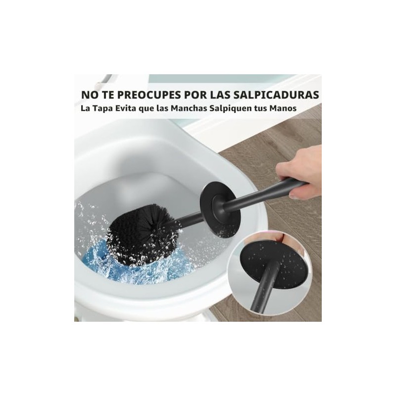 cepillo para polvo de inodoro con mango extra largo, cerdas