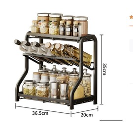 Bliss Star Spice Rack Organizer Countertop Holder, 3-Tier Standing Large Seasoning Cabinet