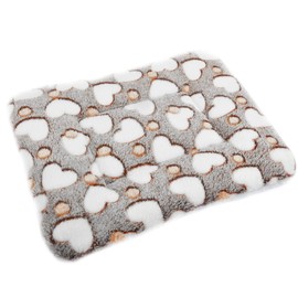 catadog Small Animal Bed Mat, Soft & Warm, Suitable for Guinea Pig, Hamster, Rabbit, Rat and Bearded Dragon (XX-Large(19.7''x15.7''), Heart Brown)