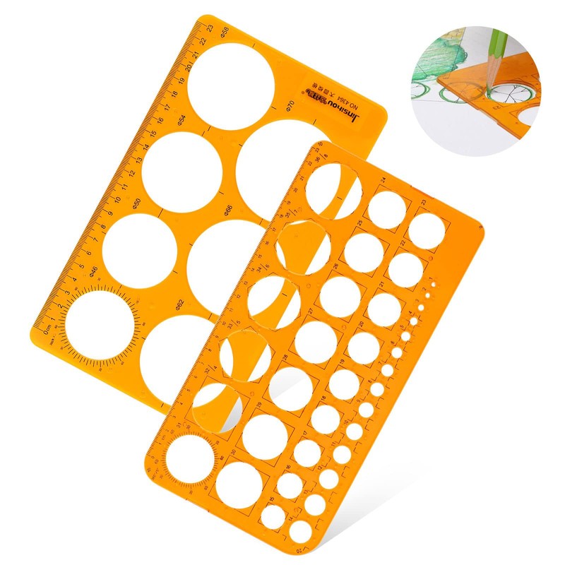 Circle Stencil Template,2 pcs Circle Template Drawing Stencil with 36