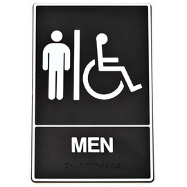 HY-KO PROD Brail Men Rest Sign, 6" x 9" (DB-1)