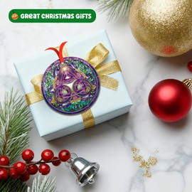 Adorno de Navidad con nudo de triángulo celta para árbol de Navidad