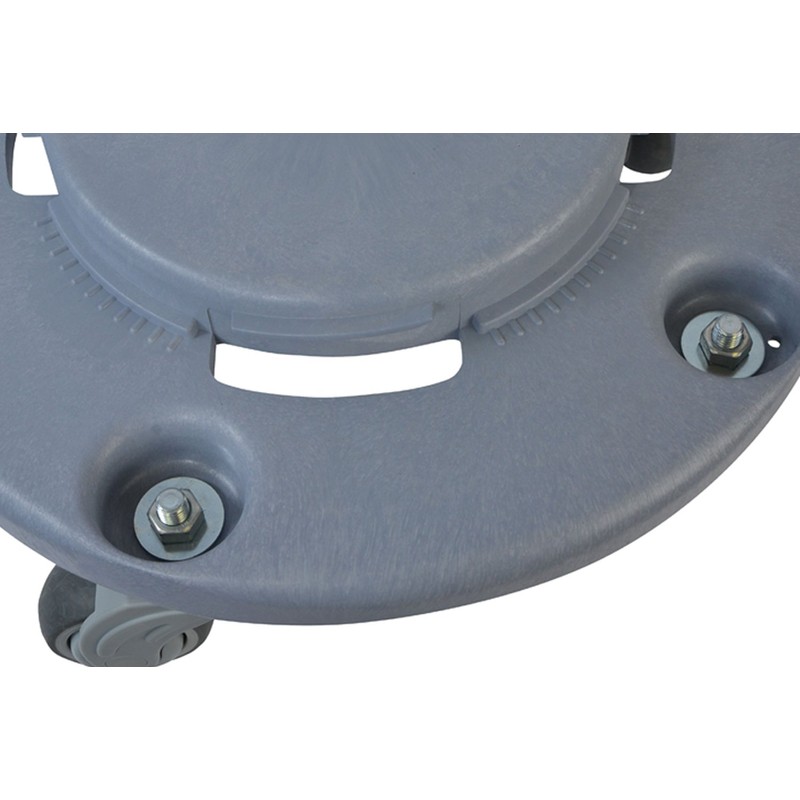 Janico 1041 Quiet Trash Can Dolly, Non Marking Casters, Round,