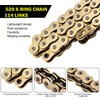 Gold 520 X-Ring Motorcycle Chain 114 Links for Honda Kawasaki