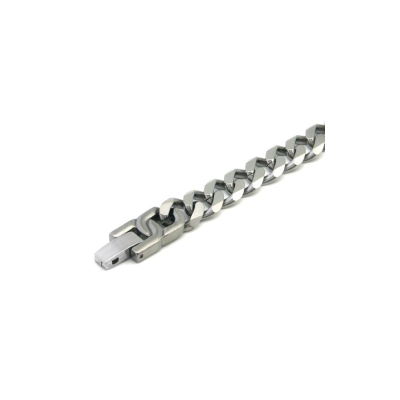 Italian Cut Titanium 10MM Curb Necklace Chain 20"