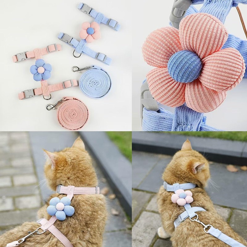 Cat Harness, Cat Leash Set, Flower Shape, Cat Harness, Lightweight,