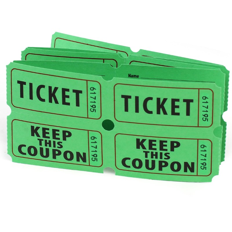 Azureal 800 Raffle Tickets, Consecutively Numbered Tickets, 50/50 Raffle Tickets