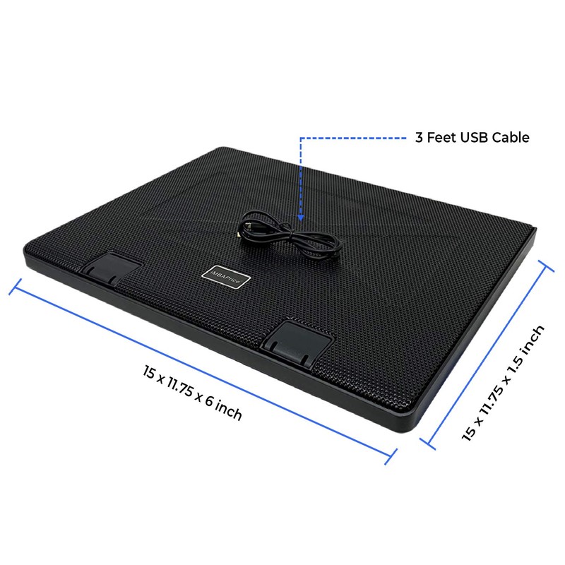 iMBAPrice Black Laptop Cooling Pad, Laptop Cooler with 5 Blue
