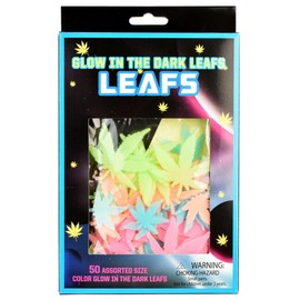 Island Dogs Glow in The Dark Hemp Shaped Molded Pieces - 50 Pack of Assorted Colors and Sizes - Not Your Ordinary Glow in The Dark Stars for Ceiling and Walls