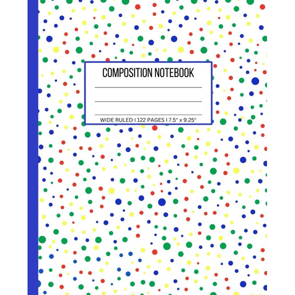 Composition Notebook Wide Ruled: Color Dots, Aesthetic, For School, College,