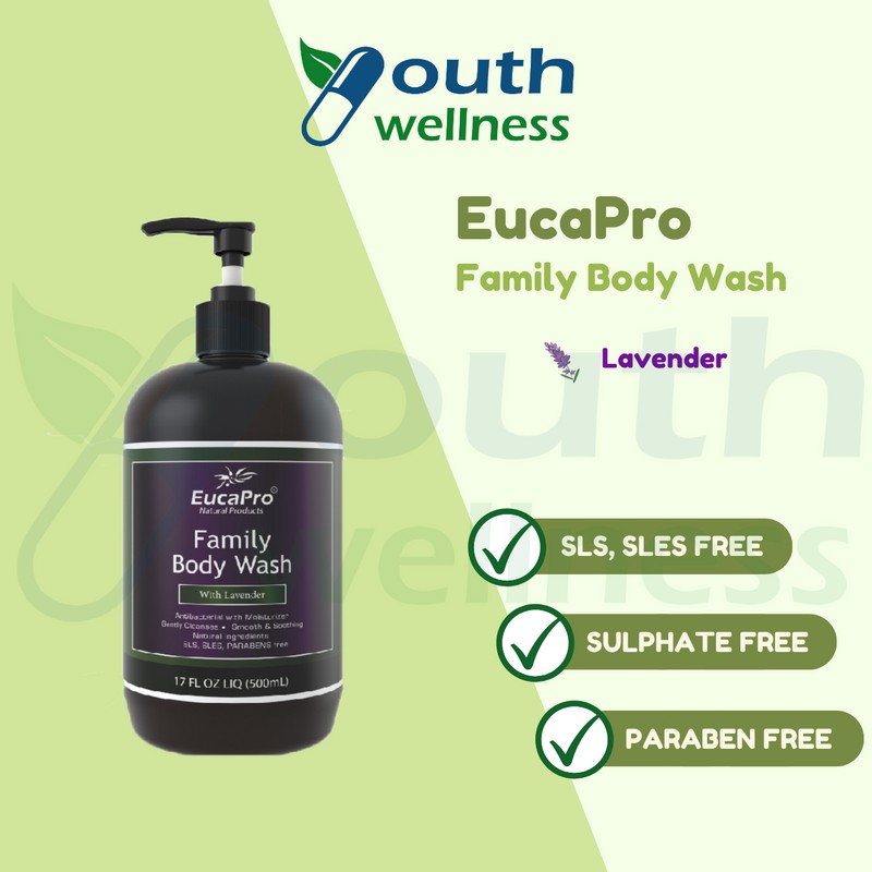 EucaPro Family Body Wash (Lavender, Eucalyptus) SLS Paraben Sulphate Free
