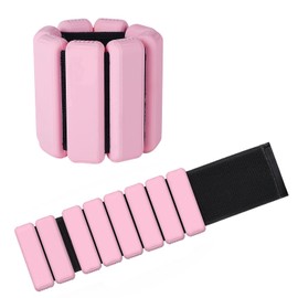 2 PCS Adjustable Wrist Weights Ankle Weights Set for Exercise Walking Jogging Yoga Aerobics Pilates Weight-Bearing Bracelet Fitness Wristband (pink)