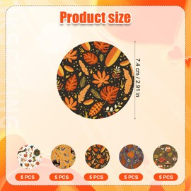 25pcs Sensor Covers, CGM Sensor Patch Sticker Thanksgiving Style Sensor Covers Protector Accessories for Libre 2 Libre 3