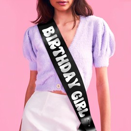 xo, Fetti Black Birthday Girl Sash | Western Bday Party Decorations, Silver Cowgirl Party Favor, HBD Supplies, Country Queen Outfit, Finally 21, Cute Birthday Sash, 30th, 40th, 50th