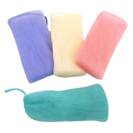 Ipetboom Soap Bag Pouch Mesh 4 Pack Double Layered Soap Net Easy Hanging for Skin