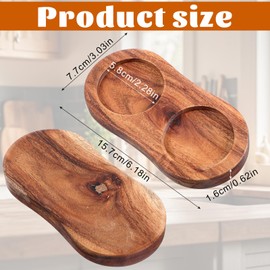 Molain Salt and Pepper Mill Tray, Acacia Wood Tray, Pepper Mill Holder & Rest, Inner Dia 2.28 Inch Fit Many Mills & Shakers, Salt & Pepper Grinder Accessories, Kitchen Storage Holder