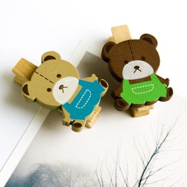 [Lovely Bear] - Wooden Clips/Wooden Clamps/Mini Clips