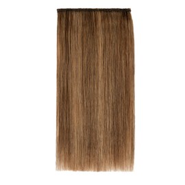 S-noilite 1 piece Clip In Short Hair Extensions Real Human Hair Invisible Mini Short Clip in Hairpiece for Women with Thin Hair 6 inch Medium Brown Mixed Dark Blonde