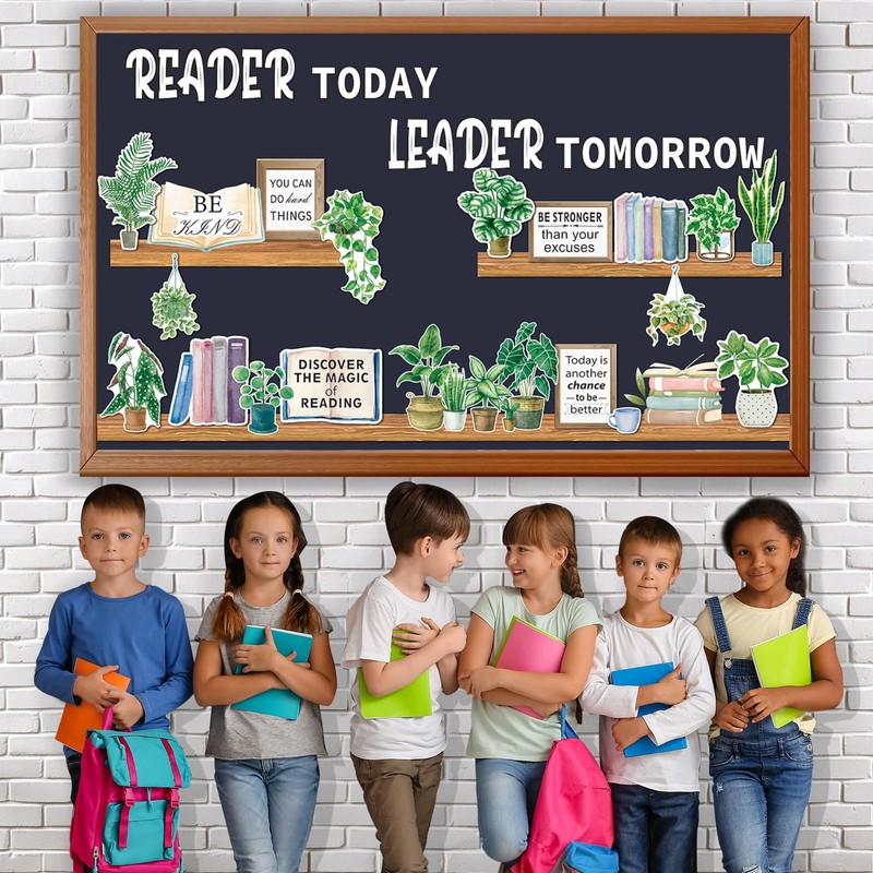 Spring Potted Plant Bulletin Board Set Boho Motivational Reading Classroom