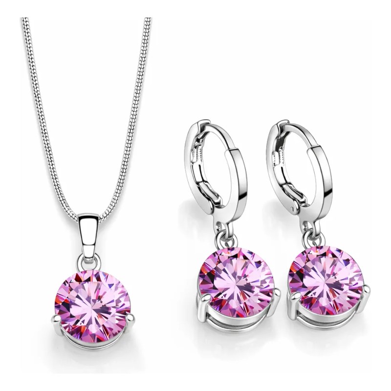 regalos mujer joyeria - Collar De Plata 925 Moissanita Rosa