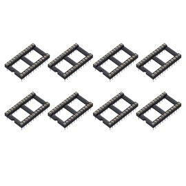 QUARKZMAN DIP IC Chip Socket Adapter 24 Round Pin IC Assortment Kit 2.54 mm / 0.1 Inch Pitch for Breadboard Project, PCB Board Design, Pack of 8