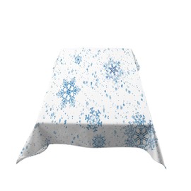 AOYEGO Snowflakes Rectangle Tablecloth Winter Blue Snow Splash Crystal Elegant Ice Spot Oblong Tablecloth 60X84 Inch Polyester for Kitchen Holiday Dinner Hotel Restaurant