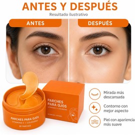 Parches para Ojos con Vitamina C y Colágeno, para Ojeras, Bolsas y Arrugas, 80 Unidades